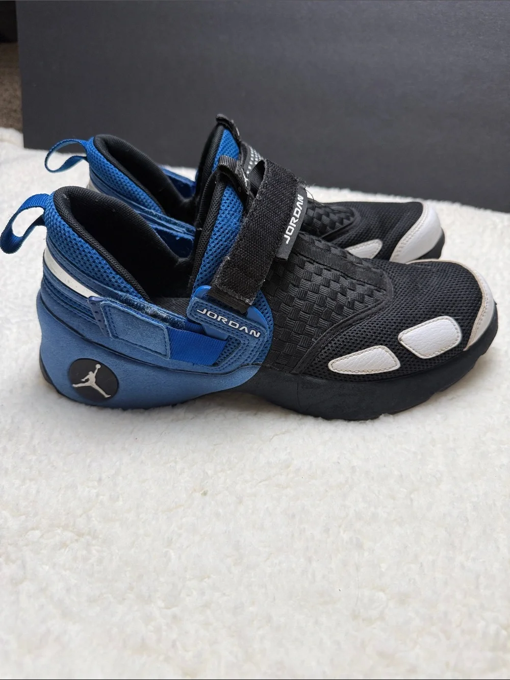Jordan  Black and Blue Slip-On Sneakers